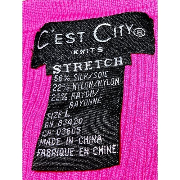 C'est City Knits Stretch Pink Cardigan Sweater - Picture 4 of 6